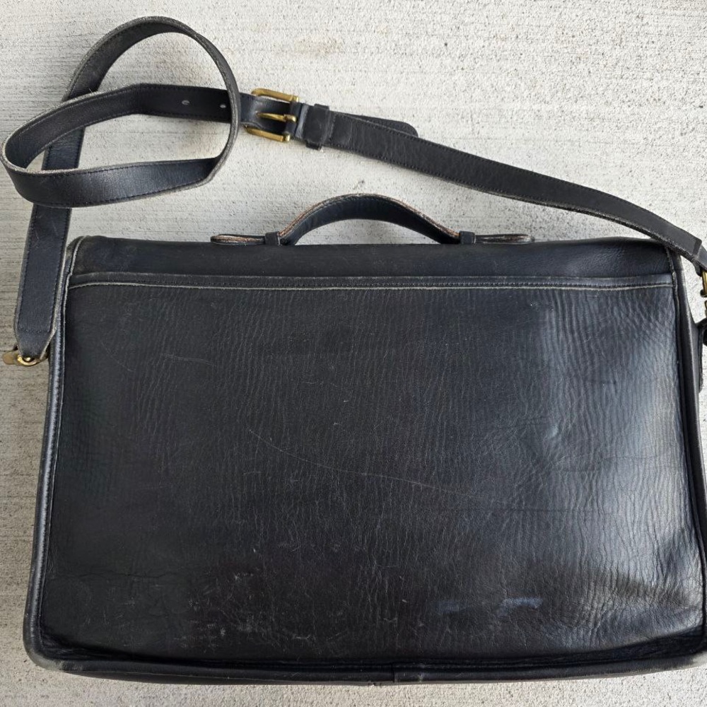 Vintage Coach 5265 Black Leather Briefcase Messenger Bag – Made in USA, 1995 - Picture 8 of 15